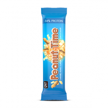 Протеїновий батончик QNT Peanut Time Bar 60 грам Карамель арахіс