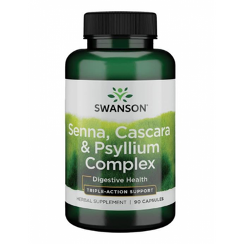 Cенна Псиллиум Каскара Комплекс Swanson Senna Cascara Psyllium Complex 90 капсул