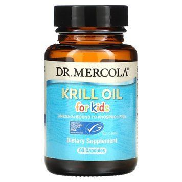 Масло криля для детей, Krill Oil for Kids, Dr. Mercola, 60 капсул
