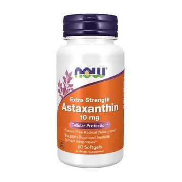 Астаксантин Now Foods Astaxanthin 10 mg Extra Strength 60 мягких капсул