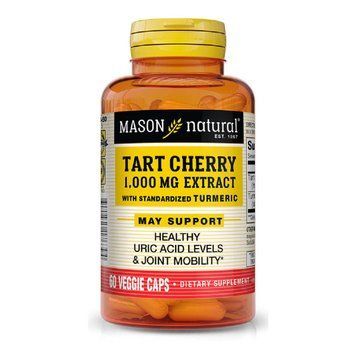 Екстракт терпкої вишні 1000мг із куркумою, Tart Cherry Extract With Turmeric, Mason Natural, 60 вегетаріанських капсул