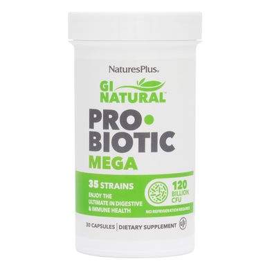 Пробіотики Мега, Probiotic Mega, Nature's Plus, 120 млрд КУО, 30 капсул