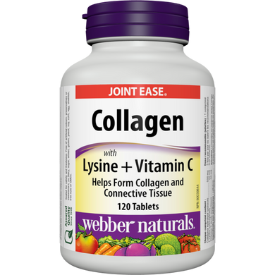 Коллаген + Витамин С Webber Naturals Collagen + Lysine + Vitamin C 120 таблеток
