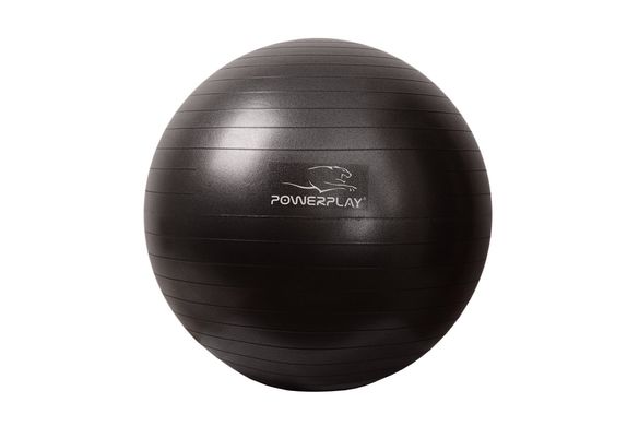 М'яч для фітнесу PowerPlay 4001 65см Чорний + насос