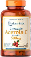 Вітамін C Puritan's Pride Chewable Acerola with Vitamin C 500 mg 60 жувальних таблеток