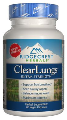 Комплекс для Поддержки Легких, Сила, Clear Lungs, RidgeCrest Herbals, 60 гелевых капсул