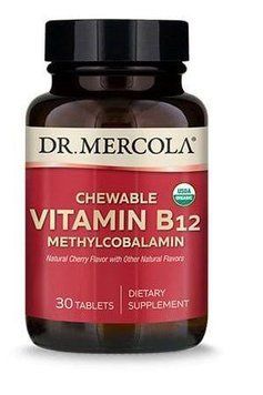 Витамин В12, Vitamin B12, Dr. Mercola, органик, 1000 мкг, 30 жевательных таблеток