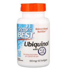 Убіхінол, Ubiquinol with Kaneka, Doctor's Best, 100 мг, 60 желатинових капсул