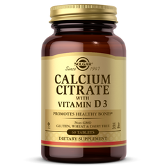 Цитрат Кальция + Витамин D3, Calcium Citrate with Vitamin D3, Solgar, 60 таблеток