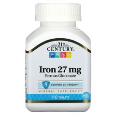 Залізо 21st Century Iron 27 mg 110 таблеток