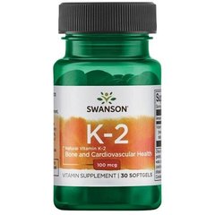 Витамин К2 Swanson K2 100 mcg 30 капсул