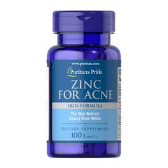 Вітаміни для шкіри Puritan's Pride Zinc for Acne (100 табс)