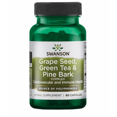 Екстракт виноградних кісточок Swanson Grape Seed green tea pine bark 60 капсул