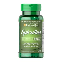 Спирулина Puritan's Pride Spirulina 500 mg (100 таб) пуританс прайд