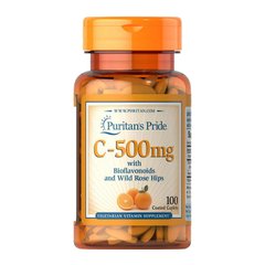 Витамин С Puritan's Pride Vitamin C-500 mg with Bioflavonoids and Rose Hips (100 капс) пуританс прайд