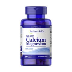 Кальцій, магній Puritan's Pride Chelated Calcium Magnesium (100 таб)