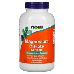Магній Now Foods Magnesium Citrate 180 капс