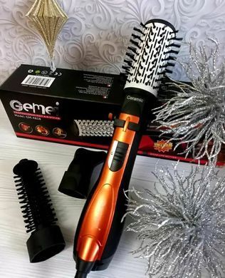 Фен-щітка для волосся Gemei GM-4828 - стайлер, що обертається 3 в 1, 1000 Вт