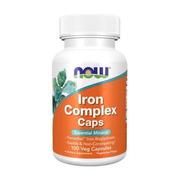 Залізо Now Foods Iron Complex Сaps 100 вег. капсул