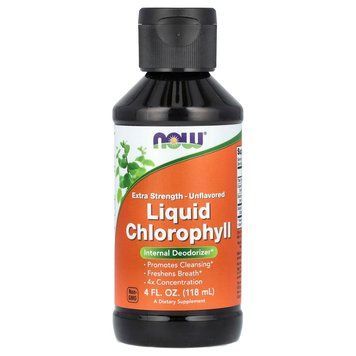Хлорофіл рідкий, Liquid Chlorophyll, NOW Foods, екстра-сила, без ароматизаторів, 118 мл