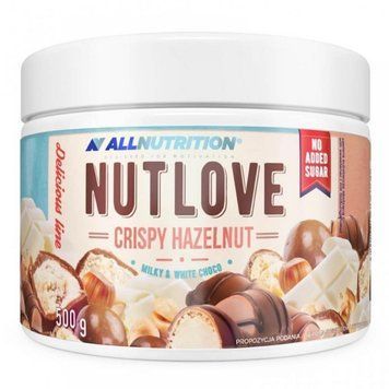 Горіхова паста AllNutrition Nut Love 500 г Crispy Hazelnut milky whit chocolate