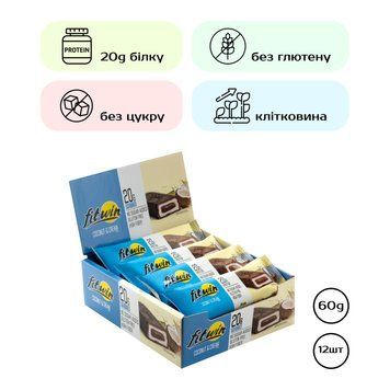 Протеїнові батончики FitWin 12х60 г Coconat Cream
