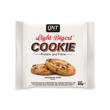 Протеиновое печенье QNT LIGHT DIGEST COOKIE 60 г chocolate chips