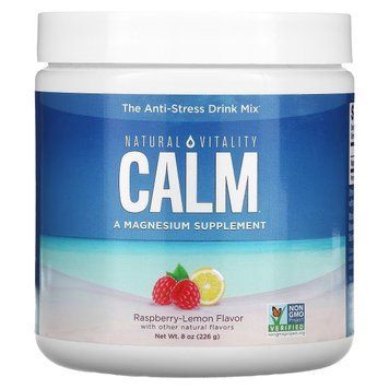 Антистрессовый напиток, вкус малина лимон, CALM, Powder Raspberry Lemon, Natural Vitality, 226 гр