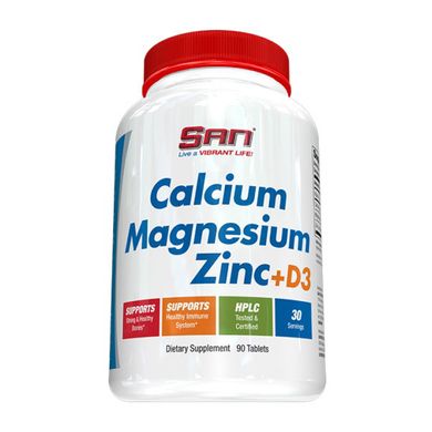 Кальций магний цинк д3 SAN Calcium Magnesium Zinc+D3 (90 таб)
