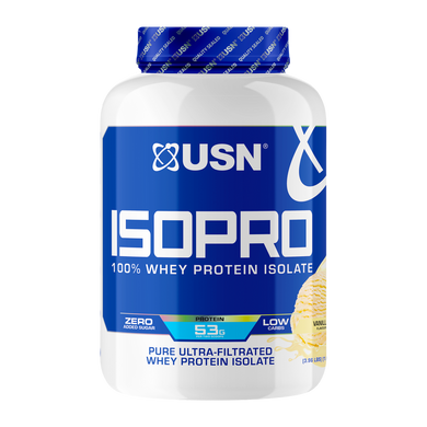 Сывороточный протеин изолят USN IsoPro 100 % Whey Protein Isolate 1800 г vanilla