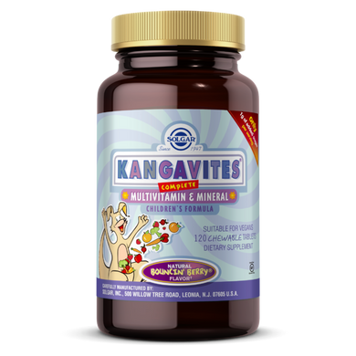 Витамины для детей, Kangavites (Кангавитс) , Вкус Ягод, Solgar, 120 жевательных таблеток
