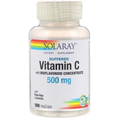 Забуференный витамин С с биофлавоноидным концентратом, Vitamin C w/Bioflavonoid Complex, Solaray, 500 мг, 100 капсул