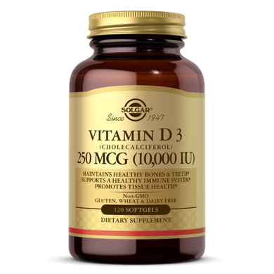 Витамин д3 Solgar Vitamin D3 10000 IU 120 капсул