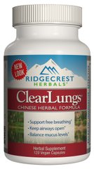Комплекс для Поддержки Легких, Растительная Китайская Формула, Clear Lungs, RidgeCrest Herbals, 120 гелевых