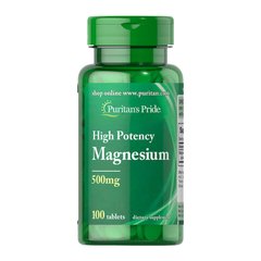 Магний Puritan's Pride High Potency Magnesium 500 mg (100 таб) пуританс прайд