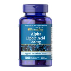 Альфа-липоевая кислота Puritan's Pride Alpha Lipoic Acid 200 mg (100 капсул) пуританс прайд