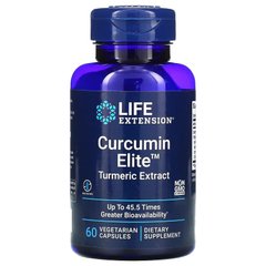 Куркумин элитный, экстракт куркумы, Curcumin Elite Turmeric Extract, Life Extension, 60 вегетарианских капсул