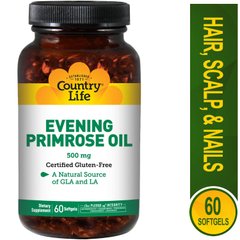 Масло примулы вечерней Country Life Evening Primrose oil 500 mg 60 капсул