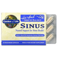 Трав'яний Комплекс для підтримки імунітету, Herbal Immune Balance Sinus, Garden of Life, 30 вегетаріанських капсул