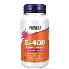 Витамин Е Now Foods E-400 with mixed Tocopheryl 100 мягких капсул