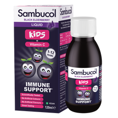 Детские Витамины для иммунитета Sambucol Kids Liquid + Vitamin C 120 мл