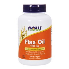 Лляна олія Now Flax Oil (100 капс) нау