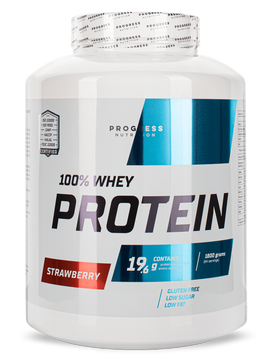 Сывороточный протеин концентрат Progress Nutrition 100% Whey Protein 1800 г Клубника