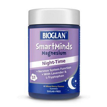 Магній Нічний Bioglan SmartMinds Magnesium Night-Time 60 Жув. Цукерок Mixed Berry
