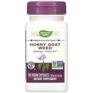 Сексуальне здоров'я (горянка), Horny Goat Weed, Nature's Way, стандартизована, 500 мг, 60 капсул