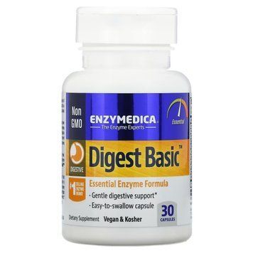 Пищеварительные Ферменты (Формула Энзимов), Digest Basic, Enzymedica, 30 капсул