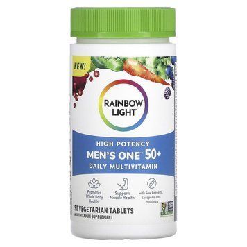 Мультивітаміни для чоловіків 50+, Men's One 50+, Rainbow Light, щоденні, висока потенція, 90 вегетаріанських пігулок