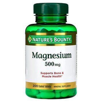 Магний, 500 мг, Magnesium, Nature's Bounty, 200 таблеток