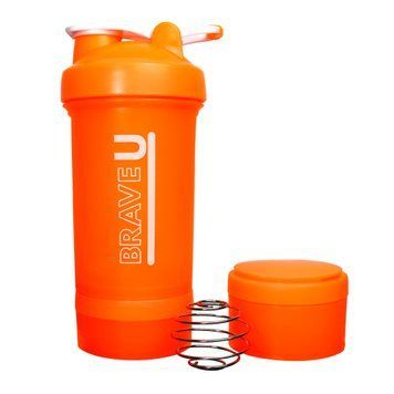 Шейкер спортивний Brave Shaker with containers 3 in 1 600 мл Orange