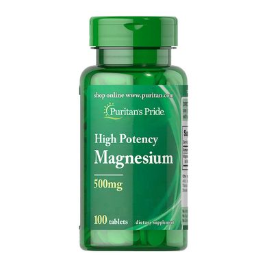 Магній Puritan's Pride High Potency Magnesium 500 mg 100 таб